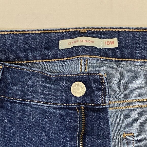 Levi’s High Rise Classic Straight Leg 18W Jeans Medium Wash Denim Timeless Fit - Picture 11 of 13